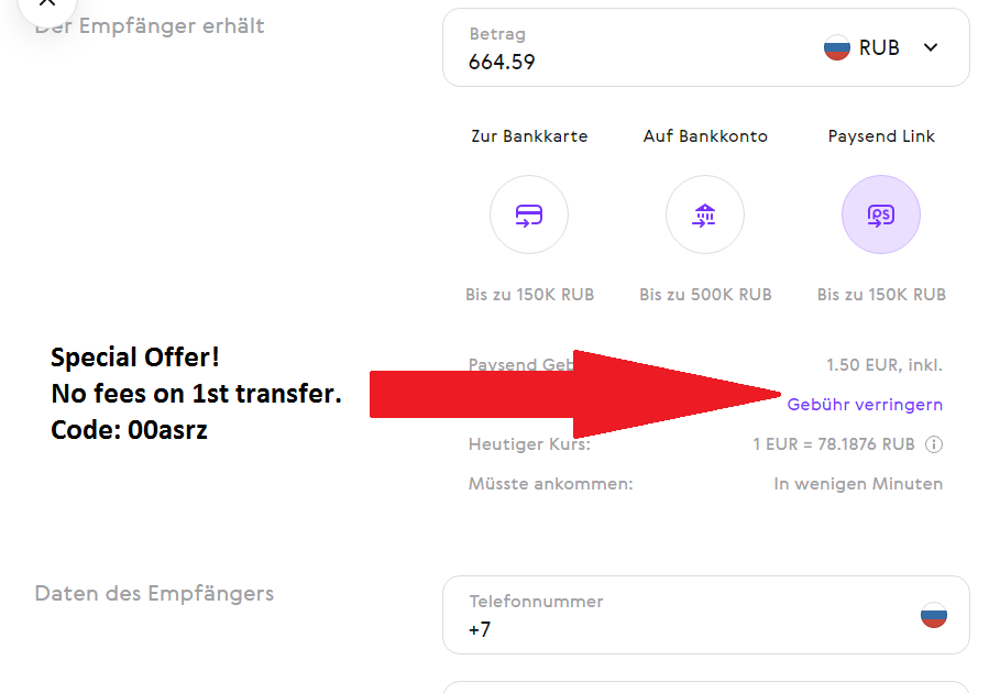 Sonderangebot! Keine Gebühren beim 1. Transfer. Code: 00asrz